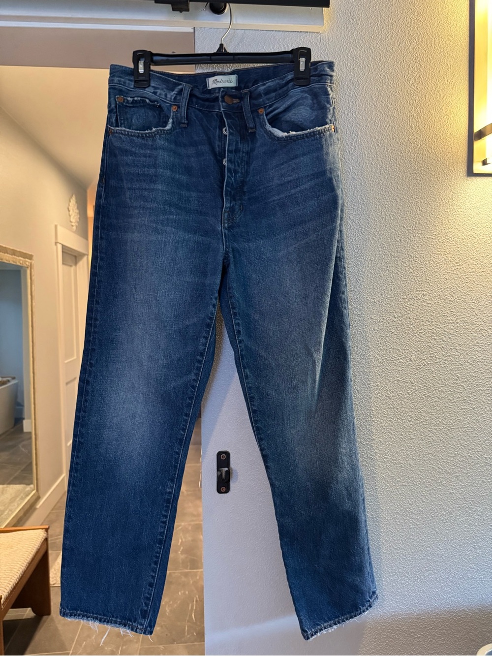 Madewell Women's Dark Blue Relaxed Straight Jeans